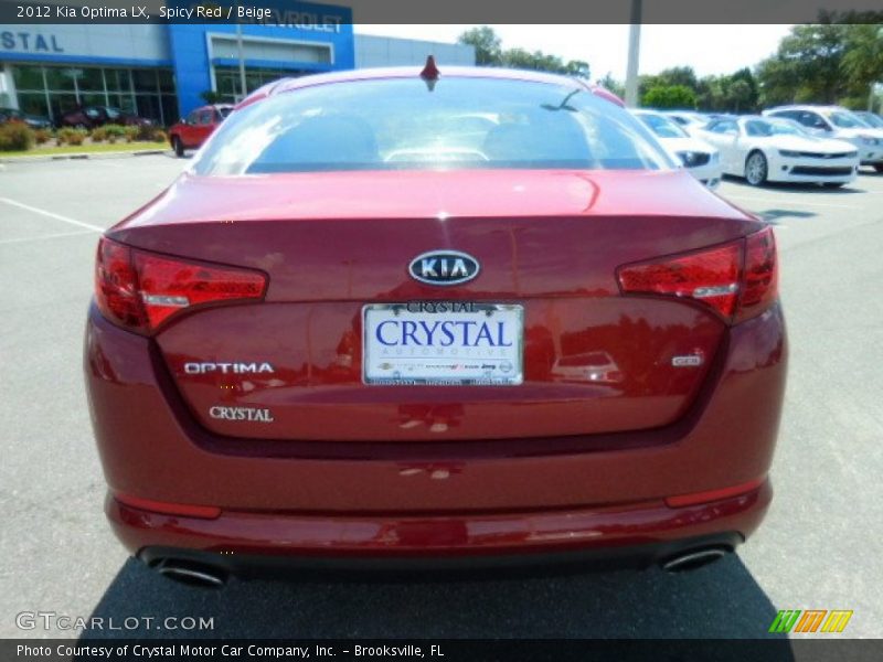 Spicy Red / Beige 2012 Kia Optima LX