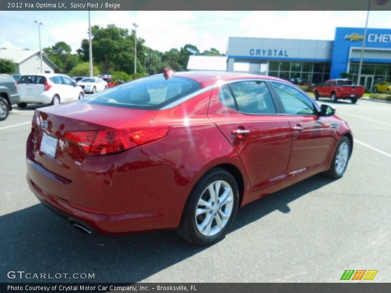 Spicy Red / Beige 2012 Kia Optima LX