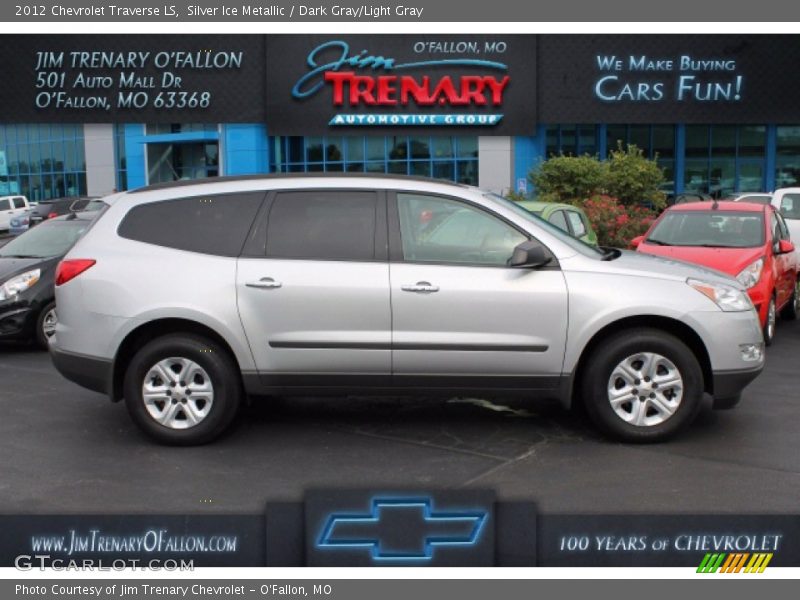 Silver Ice Metallic / Dark Gray/Light Gray 2012 Chevrolet Traverse LS