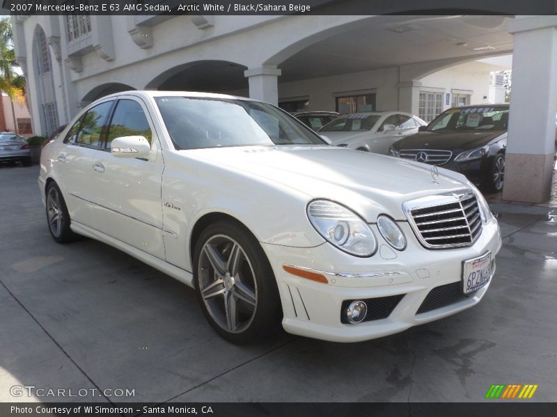 Arctic White / Black/Sahara Beige 2007 Mercedes-Benz E 63 AMG Sedan