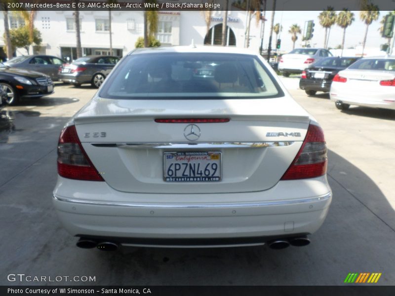 Arctic White / Black/Sahara Beige 2007 Mercedes-Benz E 63 AMG Sedan