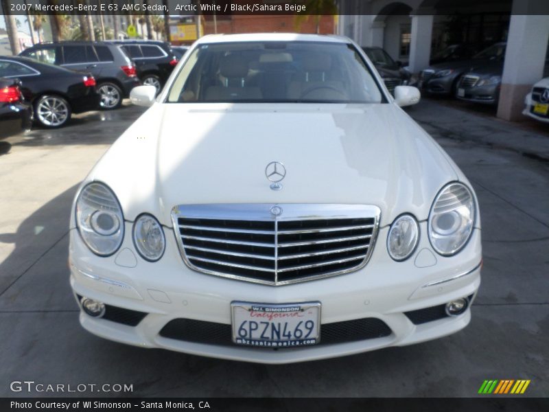 Arctic White / Black/Sahara Beige 2007 Mercedes-Benz E 63 AMG Sedan