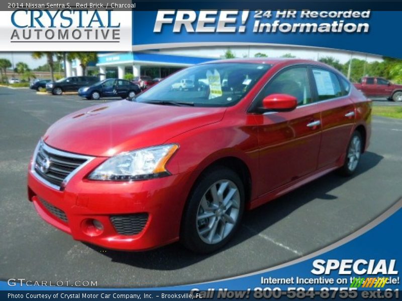 Red Brick / Charcoal 2014 Nissan Sentra S