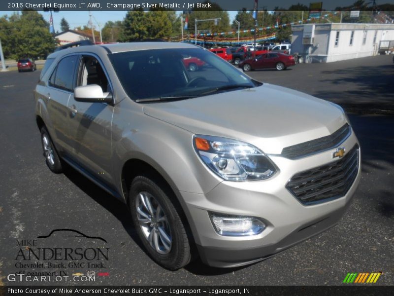 Champagne Silver Metallic / Jet Black 2016 Chevrolet Equinox LT AWD