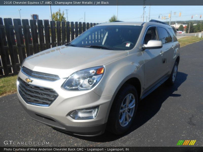 Champagne Silver Metallic / Jet Black 2016 Chevrolet Equinox LT AWD