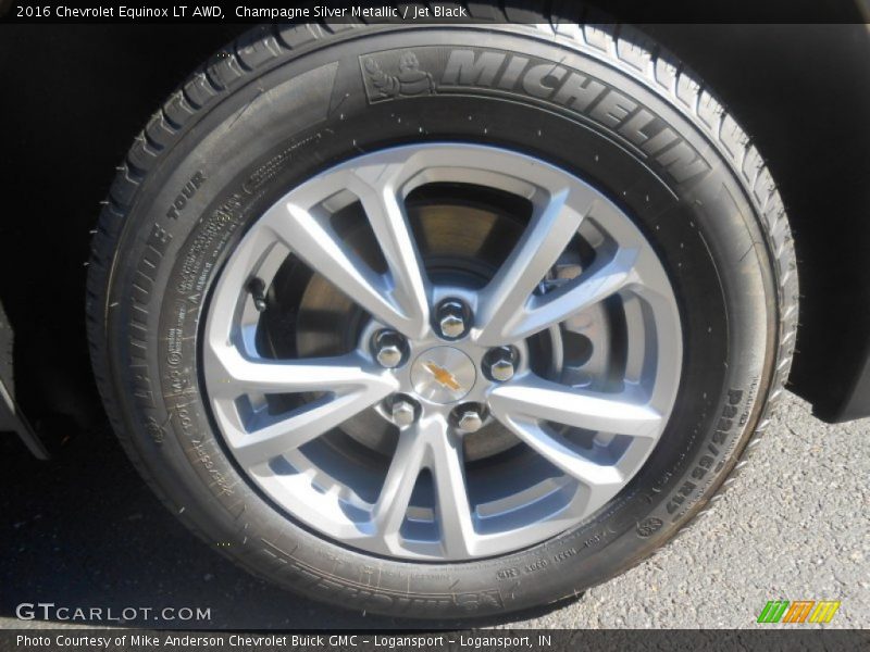 Champagne Silver Metallic / Jet Black 2016 Chevrolet Equinox LT AWD