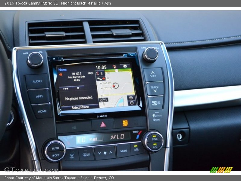 Midnight Black Metallic / Ash 2016 Toyota Camry Hybrid SE