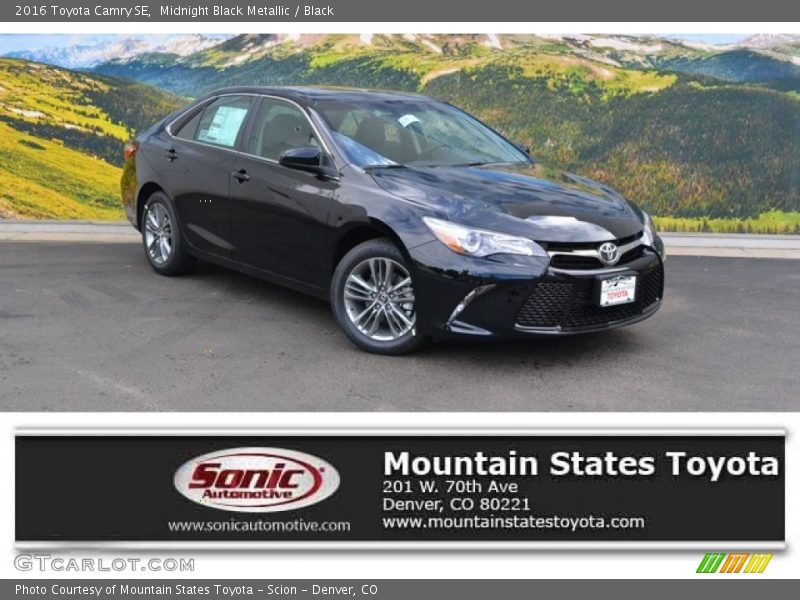 Midnight Black Metallic / Black 2016 Toyota Camry SE