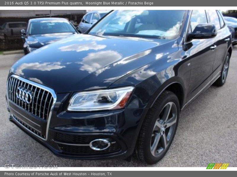 Moonlight Blue Metallic / Pistachio Beige 2016 Audi Q5 3.0 TFSI Premium Plus quattro