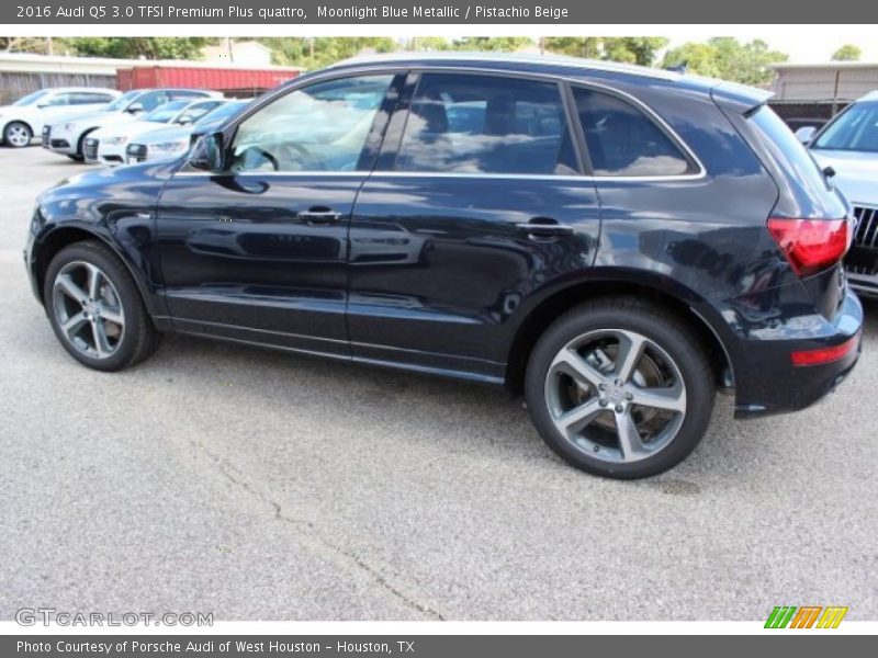 Moonlight Blue Metallic / Pistachio Beige 2016 Audi Q5 3.0 TFSI Premium Plus quattro
