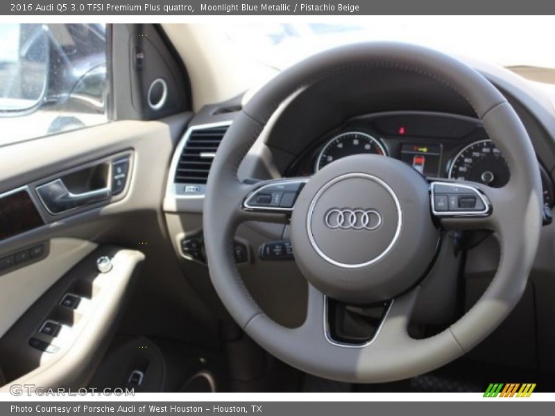 Moonlight Blue Metallic / Pistachio Beige 2016 Audi Q5 3.0 TFSI Premium Plus quattro