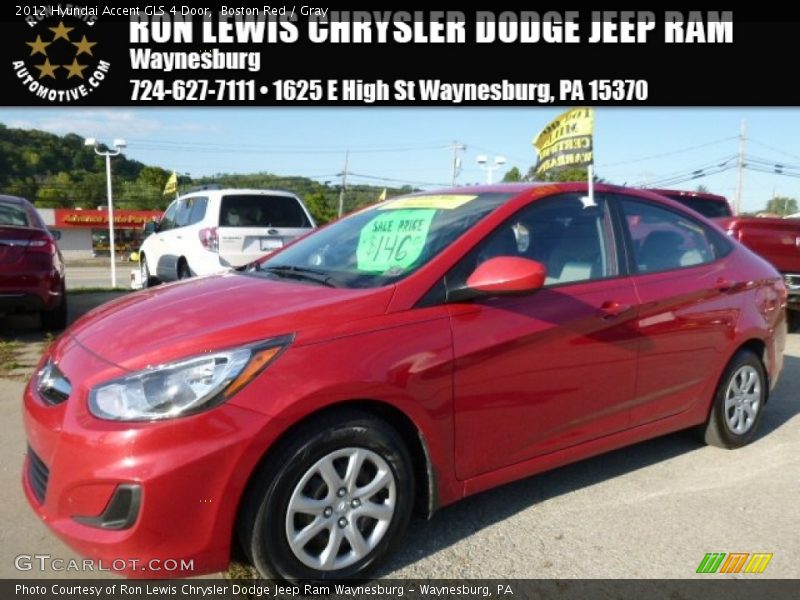 Boston Red / Gray 2012 Hyundai Accent GLS 4 Door