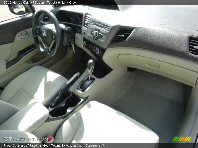 Taffeta White / Gray 2012 Honda Civic HF Sedan