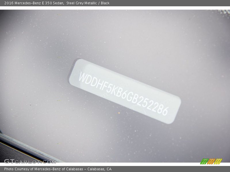 Steel Grey Metallic / Black 2016 Mercedes-Benz E 350 Sedan