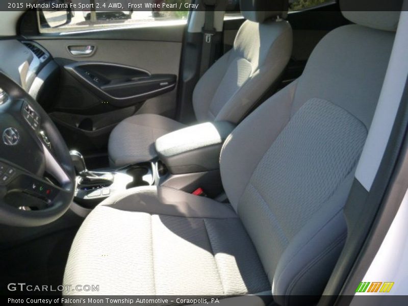 Frost White Pearl / Gray 2015 Hyundai Santa Fe Sport 2.4 AWD