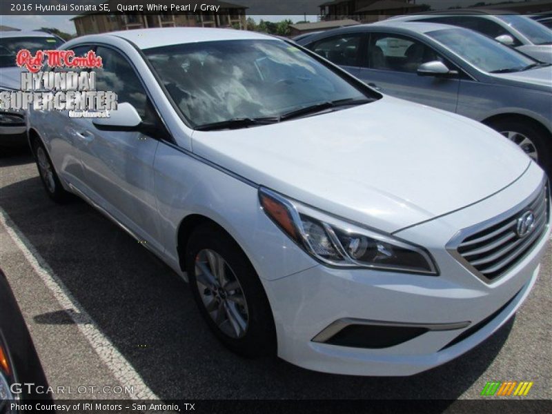 Quartz White Pearl / Gray 2016 Hyundai Sonata SE