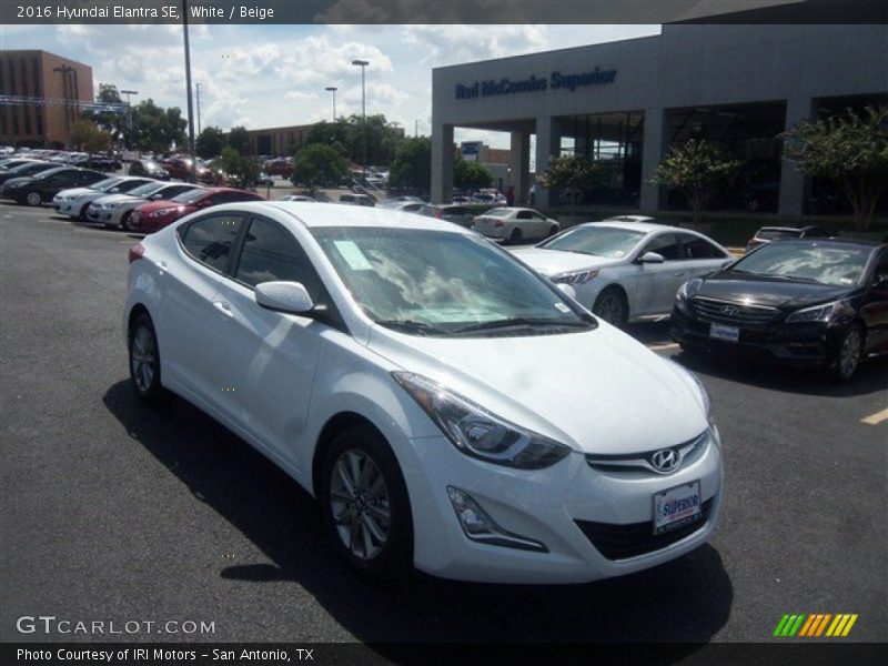 White / Beige 2016 Hyundai Elantra SE