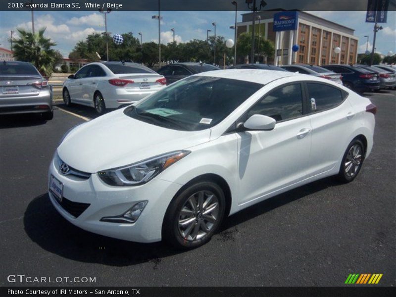 White / Beige 2016 Hyundai Elantra SE