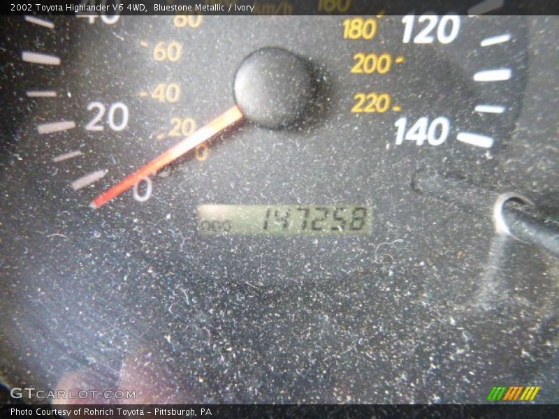 Bluestone Metallic / Ivory 2002 Toyota Highlander V6 4WD
