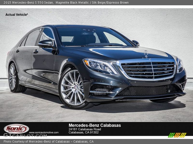 Magnetite Black Metallic / Silk Beige/Espresso Brown 2015 Mercedes-Benz S 550 Sedan