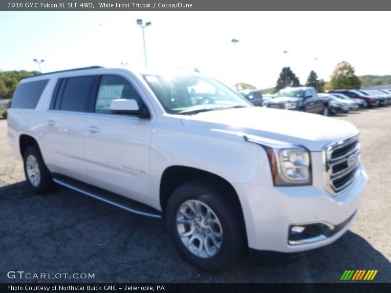 White Frost Tricoat / Cocoa/Dune 2016 GMC Yukon XL SLT 4WD