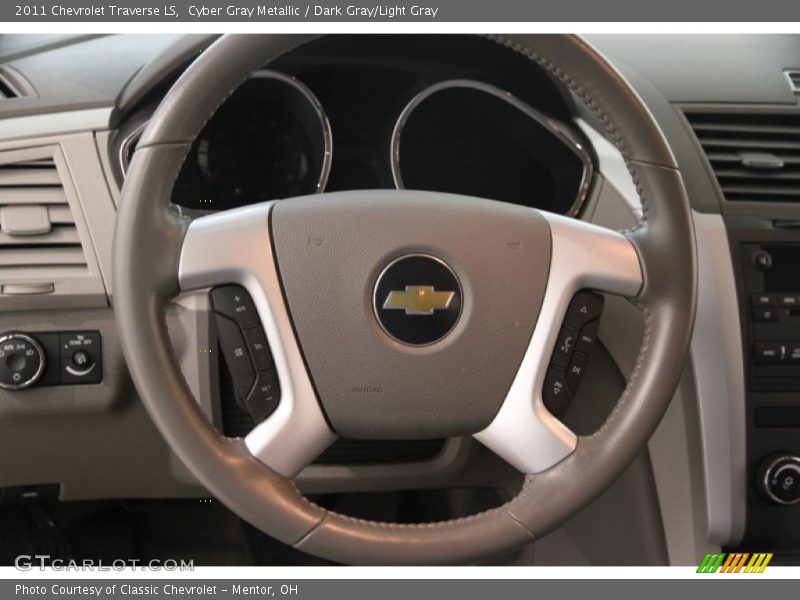 Cyber Gray Metallic / Dark Gray/Light Gray 2011 Chevrolet Traverse LS