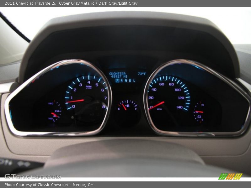 Cyber Gray Metallic / Dark Gray/Light Gray 2011 Chevrolet Traverse LS