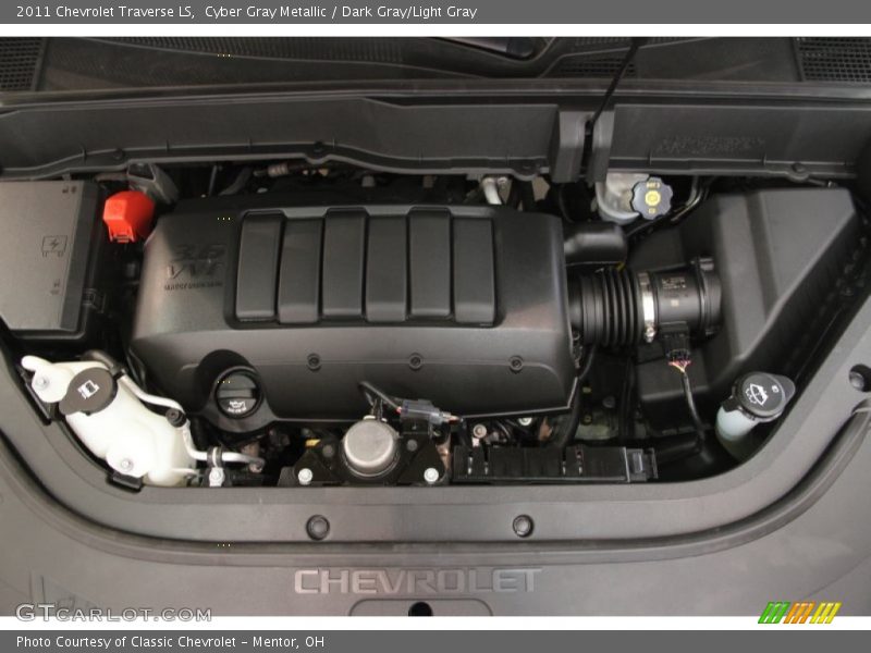 Cyber Gray Metallic / Dark Gray/Light Gray 2011 Chevrolet Traverse LS
