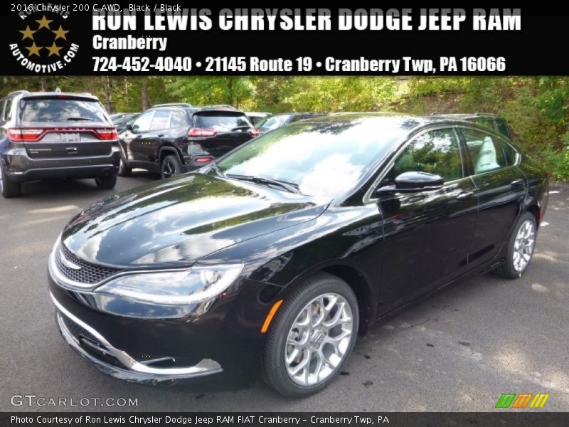 Black / Black 2016 Chrysler 200 C AWD