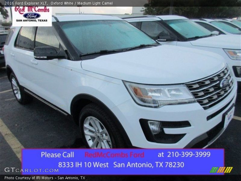 Oxford White / Medium Light Camel 2016 Ford Explorer XLT