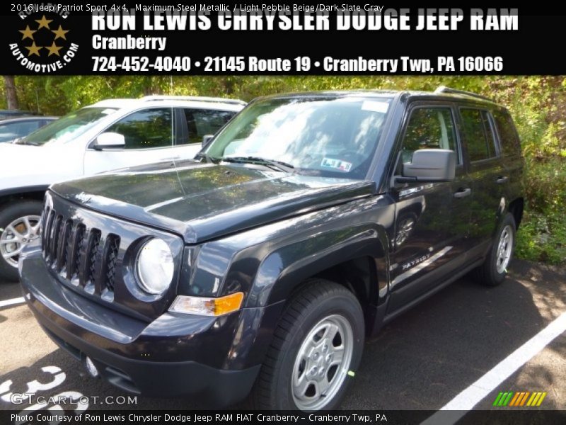 Maximum Steel Metallic / Light Pebble Beige/Dark Slate Gray 2016 Jeep Patriot Sport 4x4