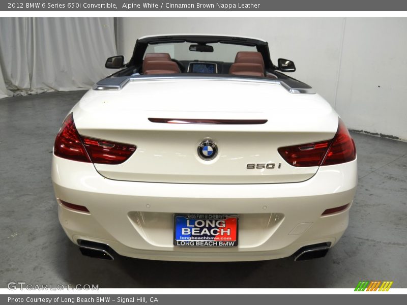 Alpine White / Cinnamon Brown Nappa Leather 2012 BMW 6 Series 650i Convertible