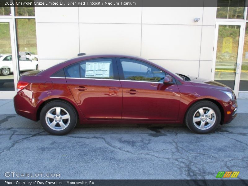 Siren Red Tintcoat / Medium Titanium 2016 Chevrolet Cruze Limited LT