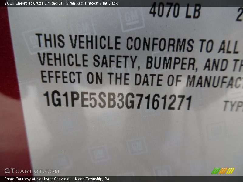 Siren Red Tintcoat / Jet Black 2016 Chevrolet Cruze Limited LT