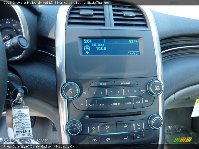 Silver Ice Metallic / Jet Black/Titanium 2016 Chevrolet Malibu Limited LS