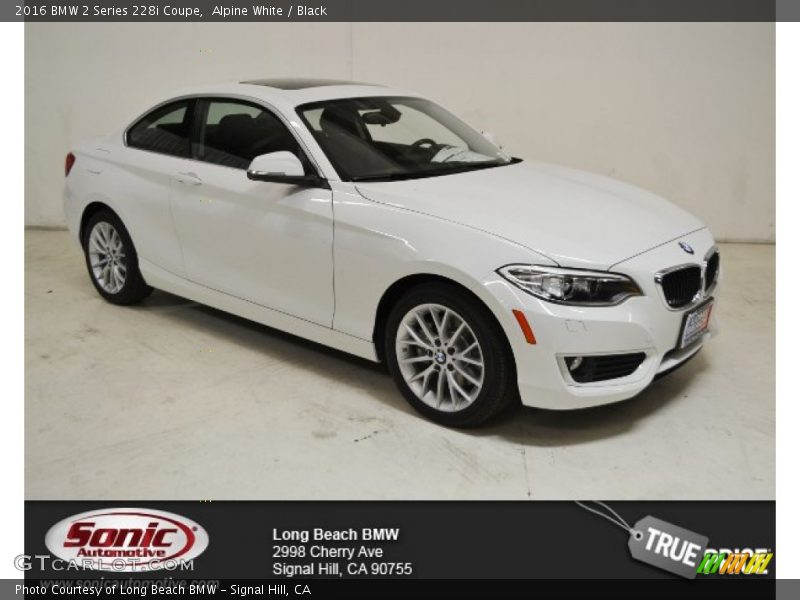 Alpine White / Black 2016 BMW 2 Series 228i Coupe