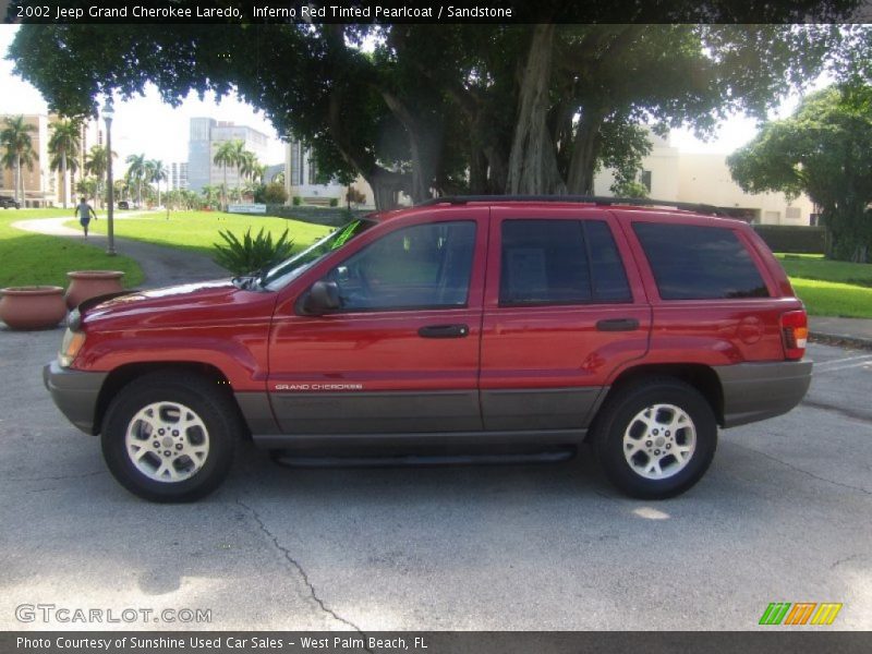 Inferno Red Tinted Pearlcoat / Sandstone 2002 Jeep Grand Cherokee Laredo
