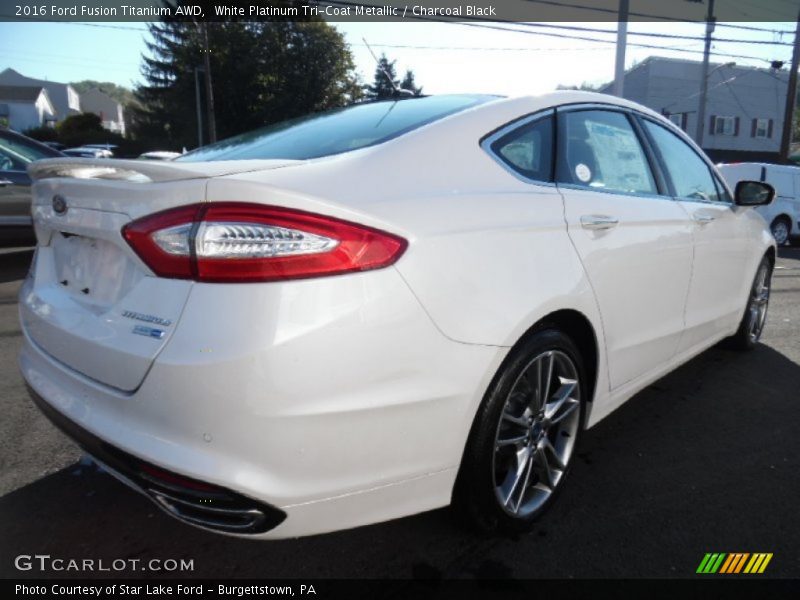 White Platinum Tri-Coat Metallic / Charcoal Black 2016 Ford Fusion Titanium AWD