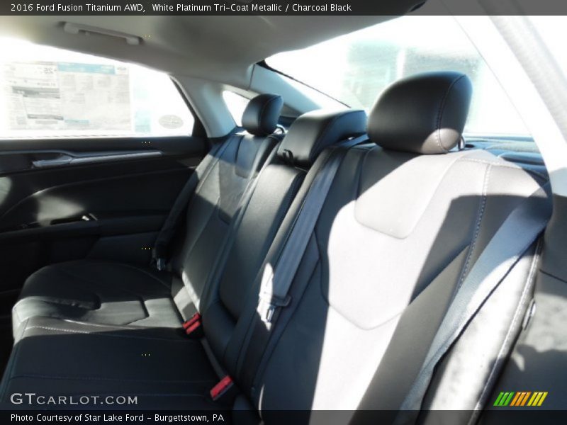 White Platinum Tri-Coat Metallic / Charcoal Black 2016 Ford Fusion Titanium AWD