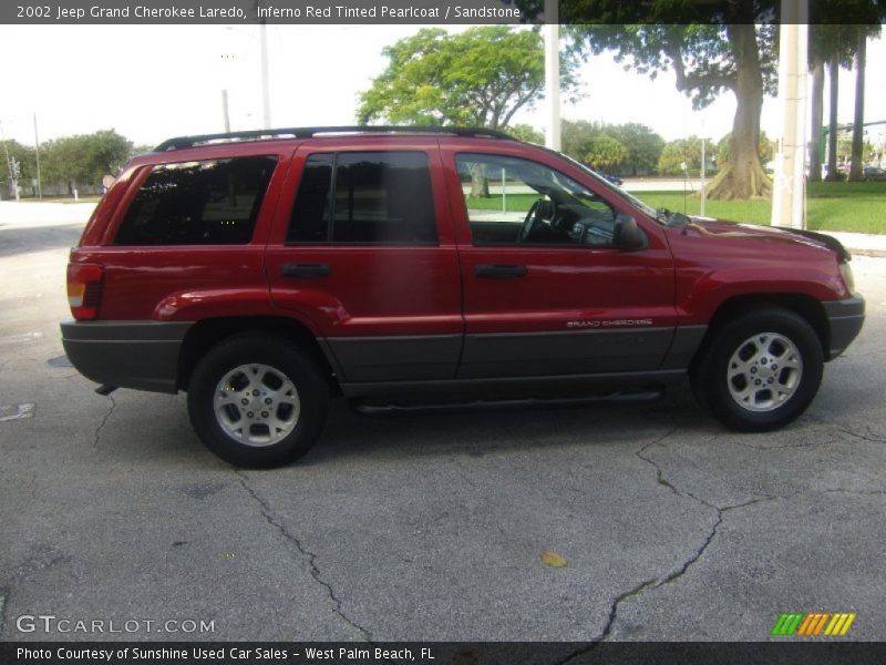 Inferno Red Tinted Pearlcoat / Sandstone 2002 Jeep Grand Cherokee Laredo