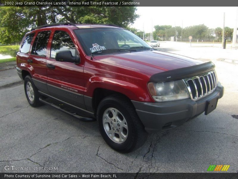 Inferno Red Tinted Pearlcoat / Sandstone 2002 Jeep Grand Cherokee Laredo