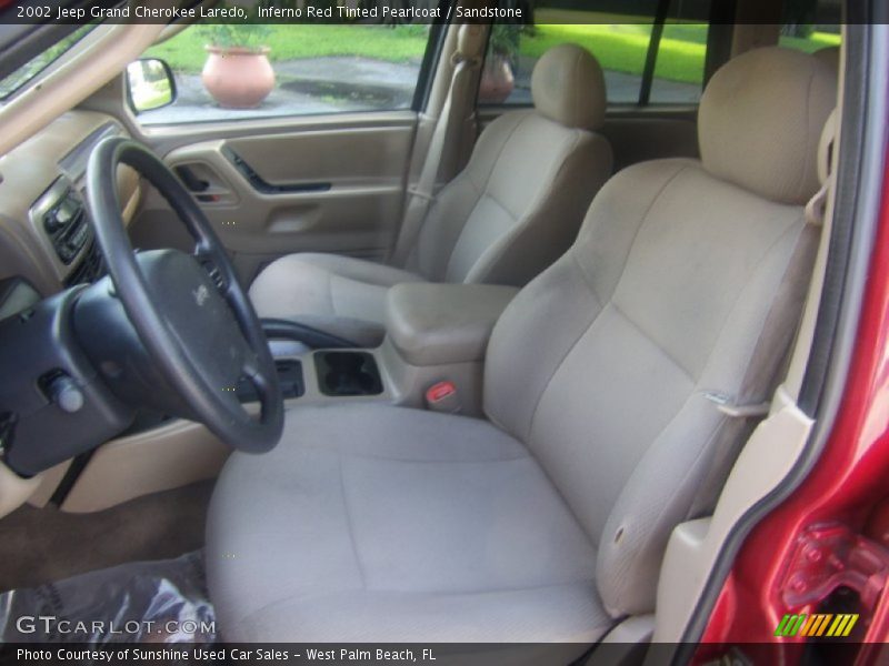 Inferno Red Tinted Pearlcoat / Sandstone 2002 Jeep Grand Cherokee Laredo