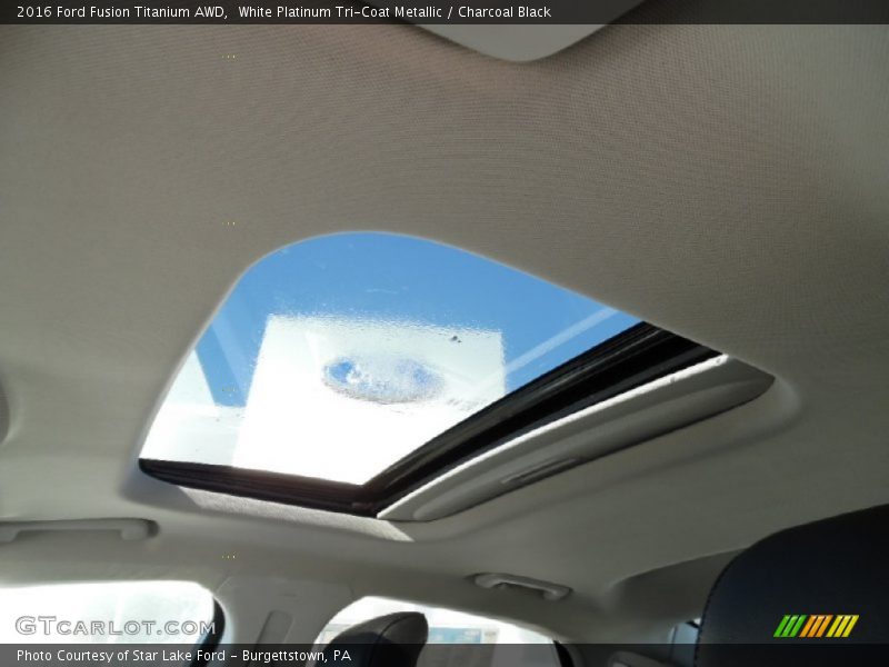 White Platinum Tri-Coat Metallic / Charcoal Black 2016 Ford Fusion Titanium AWD