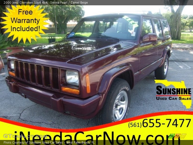 Sienna Pearl / Camel Beige 2000 Jeep Cherokee Sport 4x4