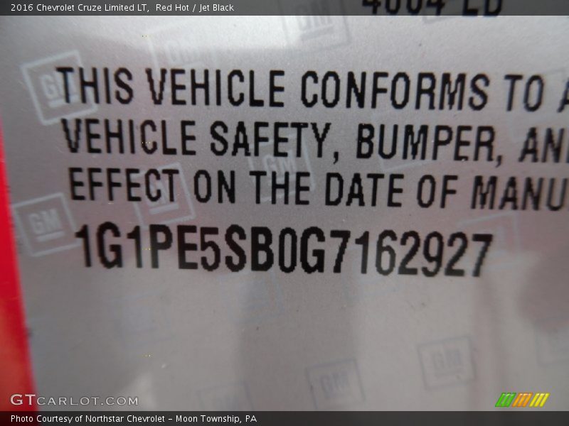 Red Hot / Jet Black 2016 Chevrolet Cruze Limited LT