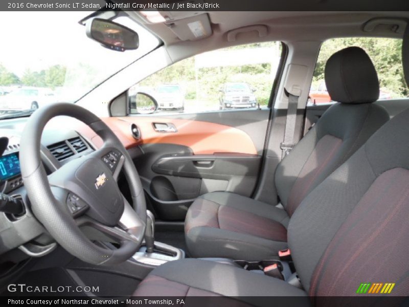  2016 Sonic LT Sedan Jet Black/Brick Interior