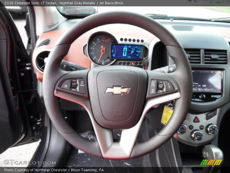 Nightfall Gray Metallic / Jet Black/Brick 2016 Chevrolet Sonic LT Sedan