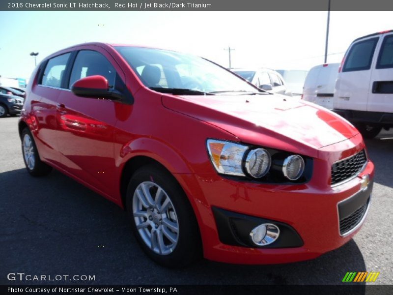 Red Hot / Jet Black/Dark Titanium 2016 Chevrolet Sonic LT Hatchback