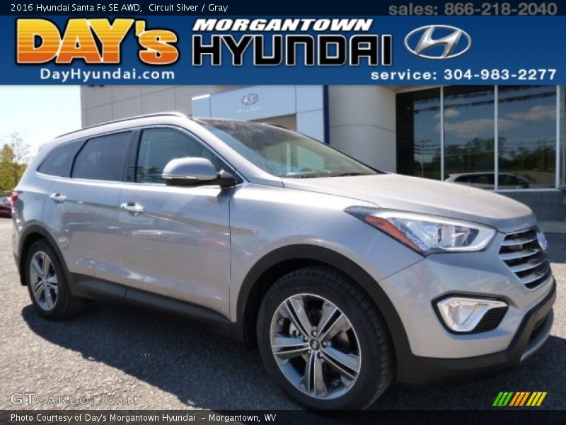 Circuit Silver / Gray 2016 Hyundai Santa Fe SE AWD