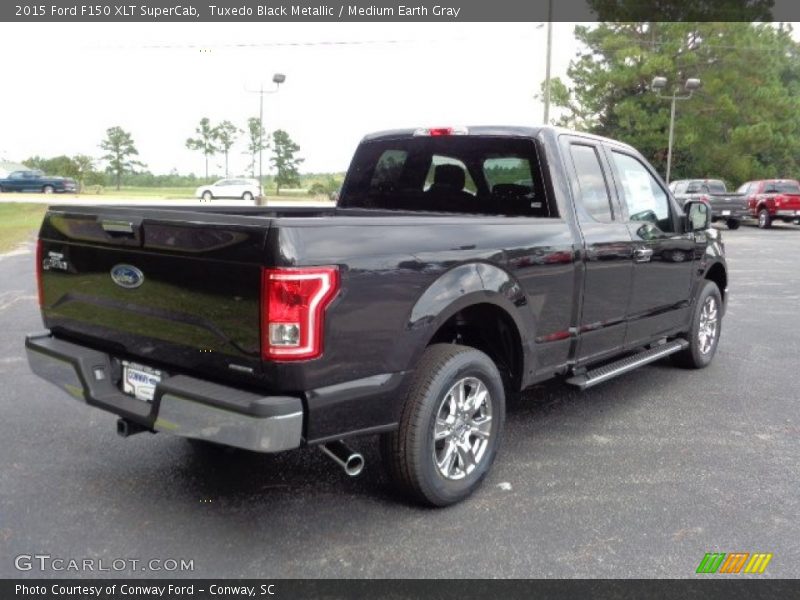Tuxedo Black Metallic / Medium Earth Gray 2015 Ford F150 XLT SuperCab